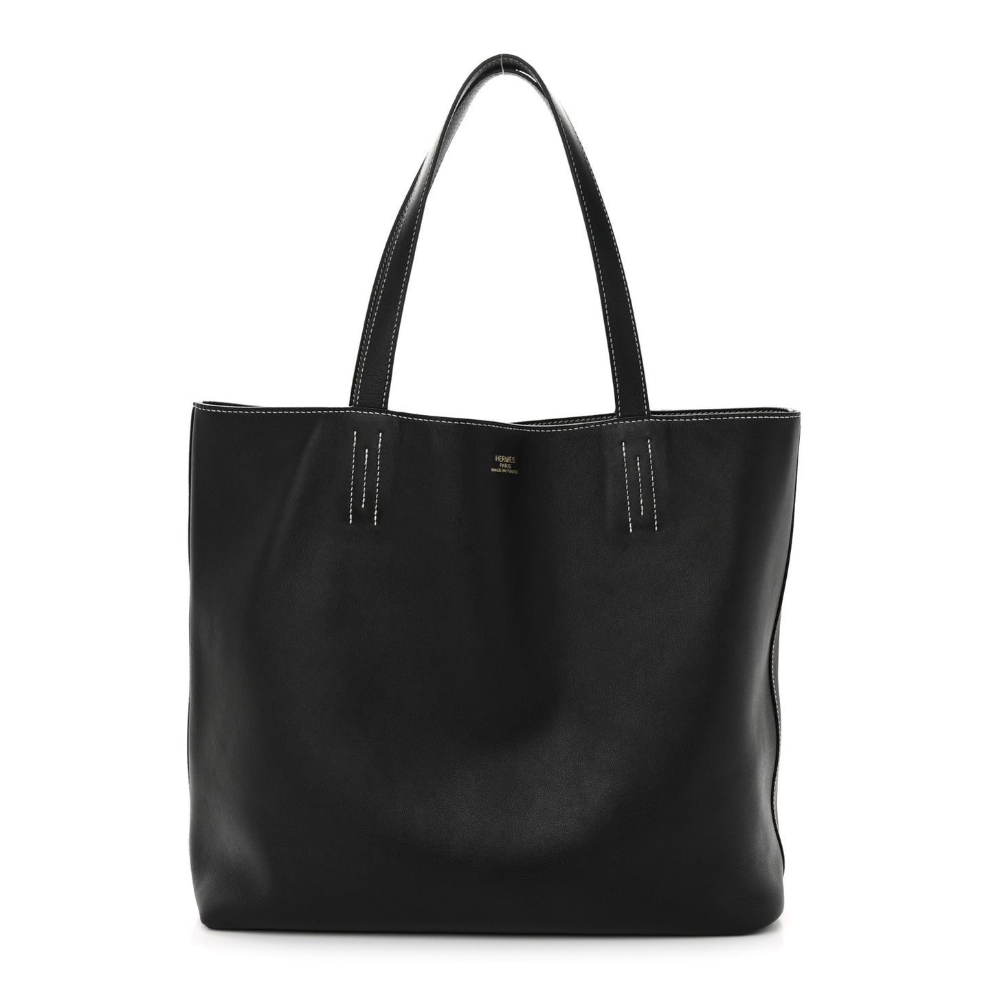 Sikkim Taurillon Clemence Double Sens 36 Reversible Tote Black Graphite