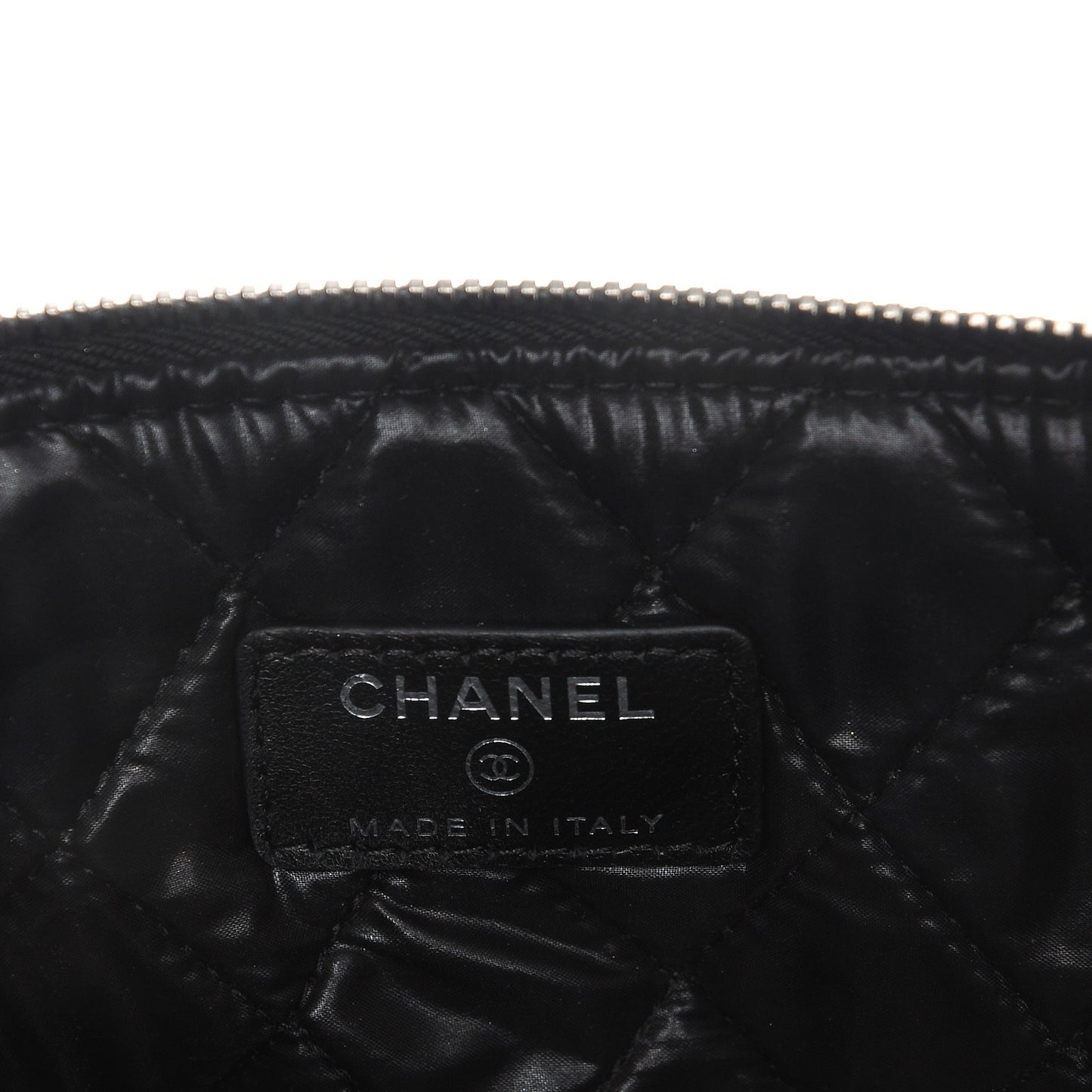 Lambskin Quilted Medium Cosmetic Case Black