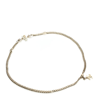 Chanel Pearl Resin Crystal CC No 5 Perfume Bottle Chain Belt Gold Pearly White 2 of 5