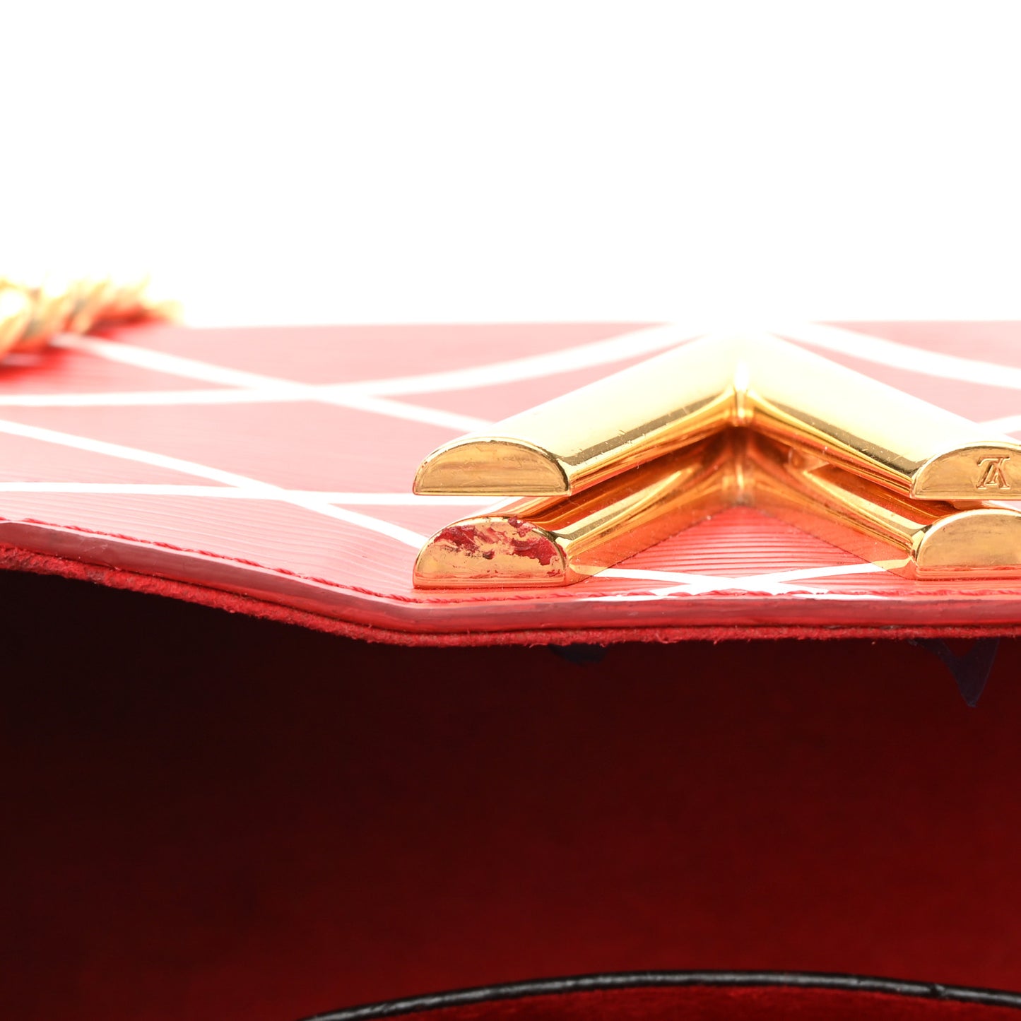 LOUIS VUITTON Epi Malletage Twist Shoulder Bag PM Rouge