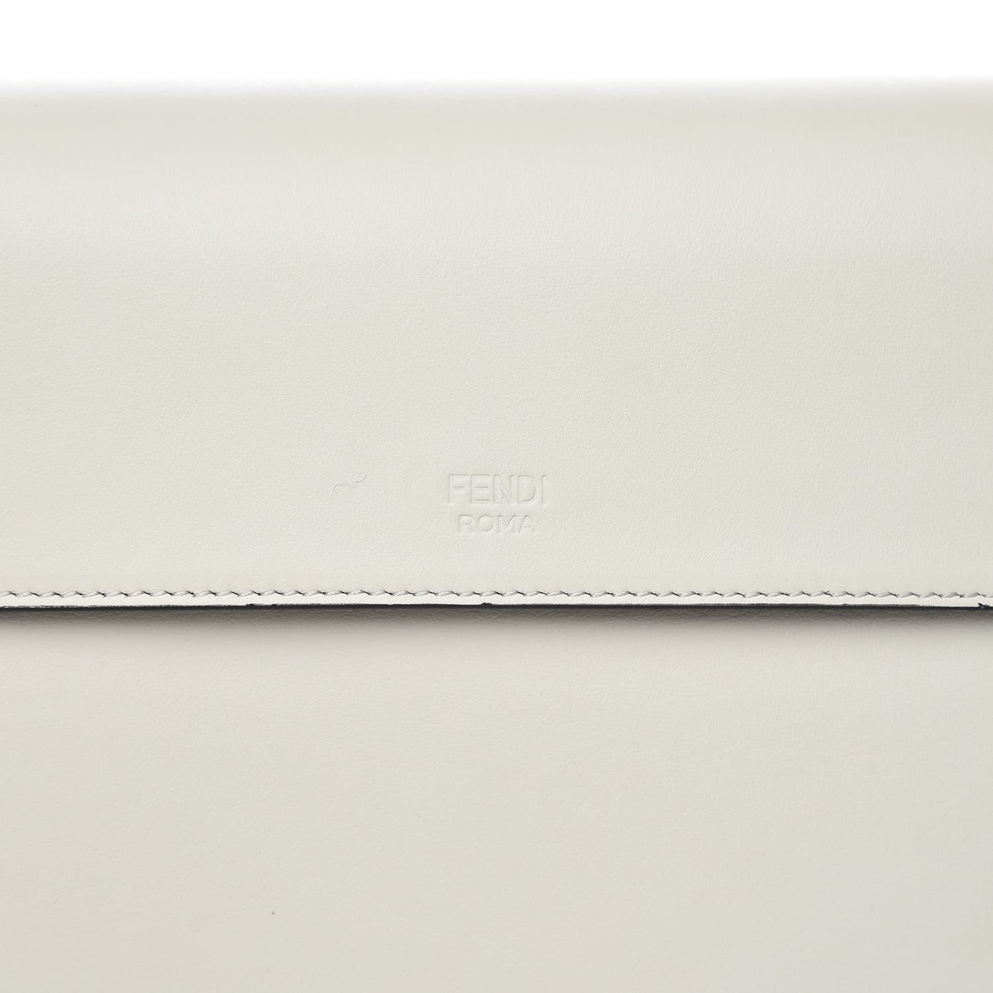 Vitello Century Velvet F is Fendi FF Embroidered Kan I Shoulder Bag White Black