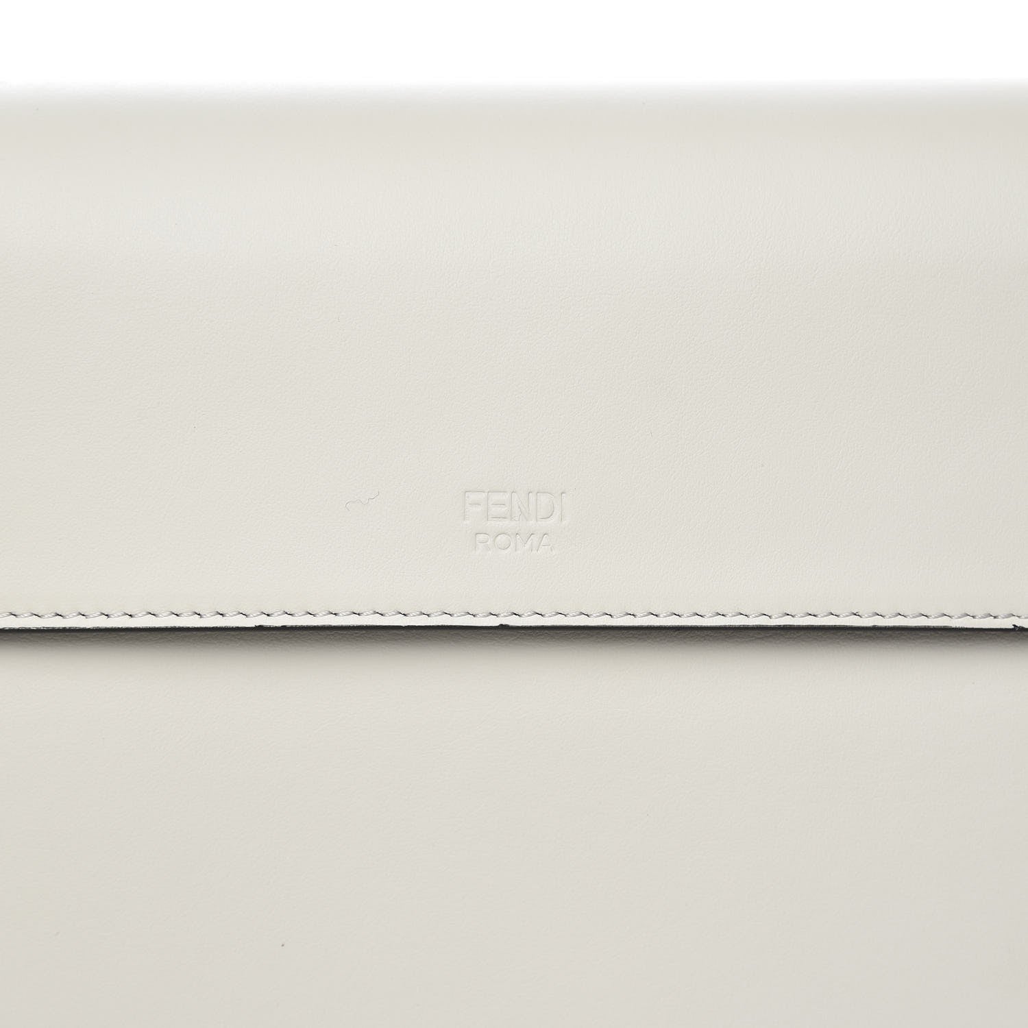 Fendi Vitello Century Velvet F is Fendi FF Embroidered Kan I Shoulder Bag White Black 8 of 10