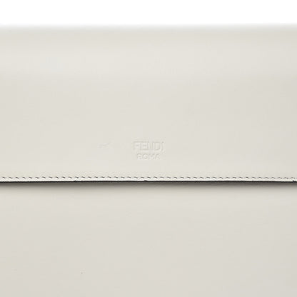 Fendi Vitello Century Velvet F is Fendi FF Embroidered Kan I Shoulder Bag White Black 8 of 10