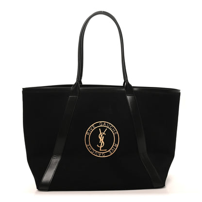 Saint Laurent Linen Calfskin Rive Gauche Tote Black 1 of 9