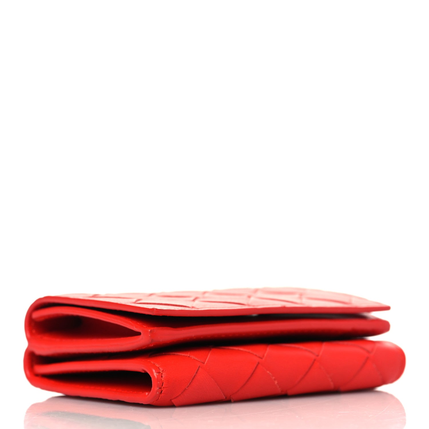 Bottega Veneta Nappa Intrecciato Trifold Wallet Red 4 of 6