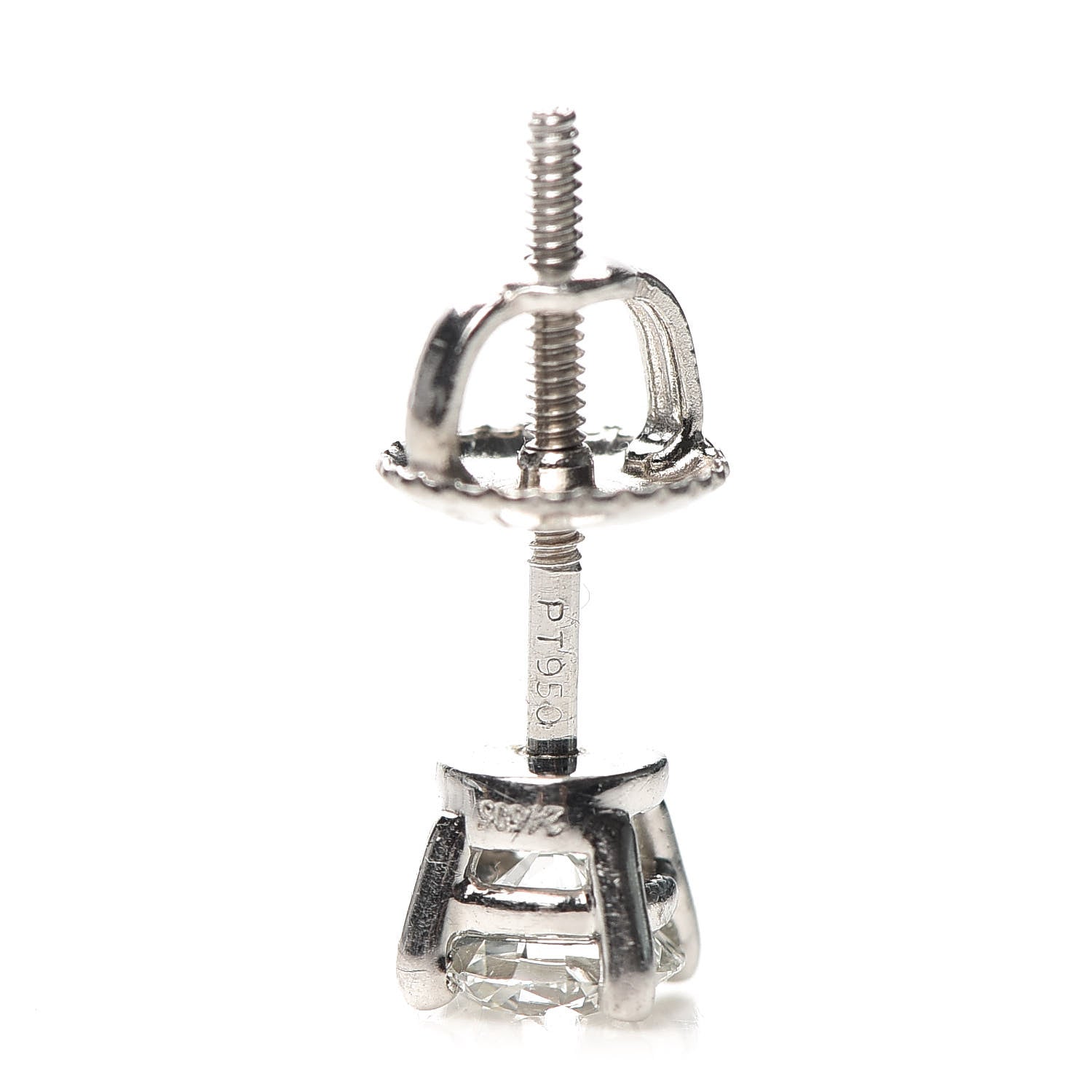 Tiffany Platinum Diamond .60ctw Solitaire Earrings 4 of 6