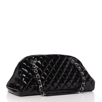 Chanel Patent Quilted Medium Just Mademoiselle Bowling Bag Black 3 of 10