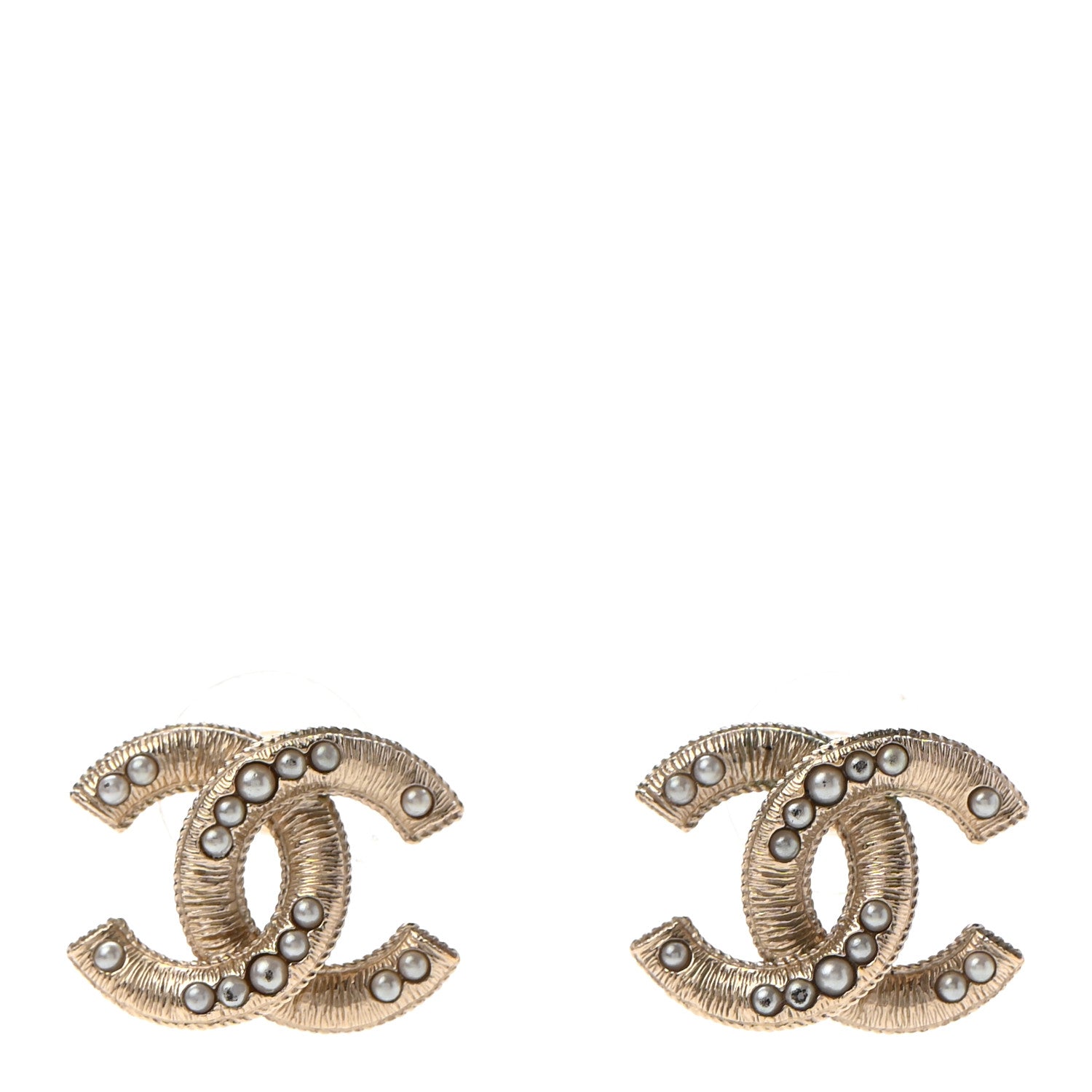 Chanel Pearl CC Earrings Gold 1 of 8
