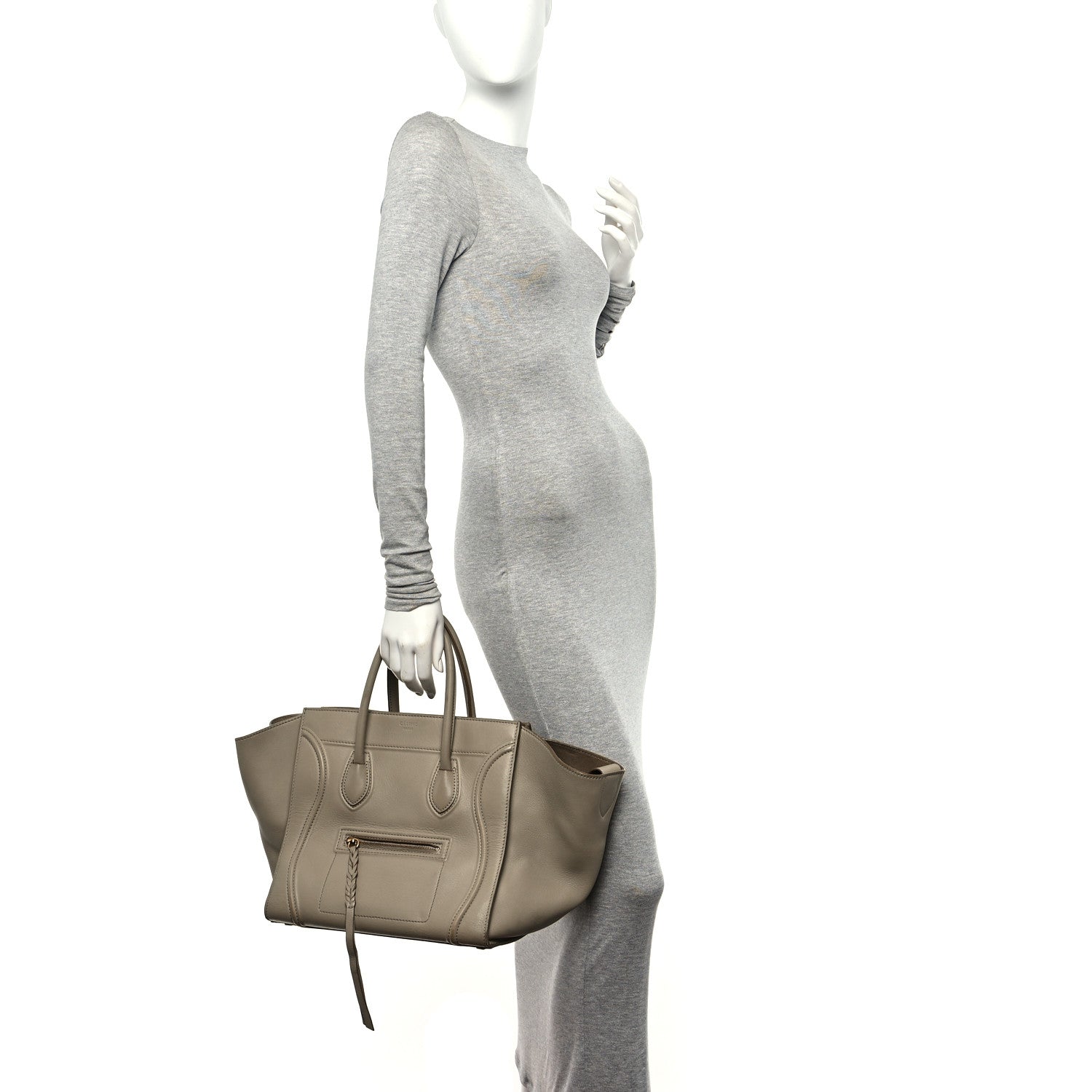 Celine Supple Calfskin Medium Phantom Luggage Beige 2 of 16