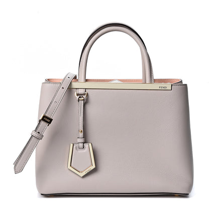 Fendi Vitello Dolce Petite 2Jours Tote Grigio Polvere Baby Pink 1 of 8