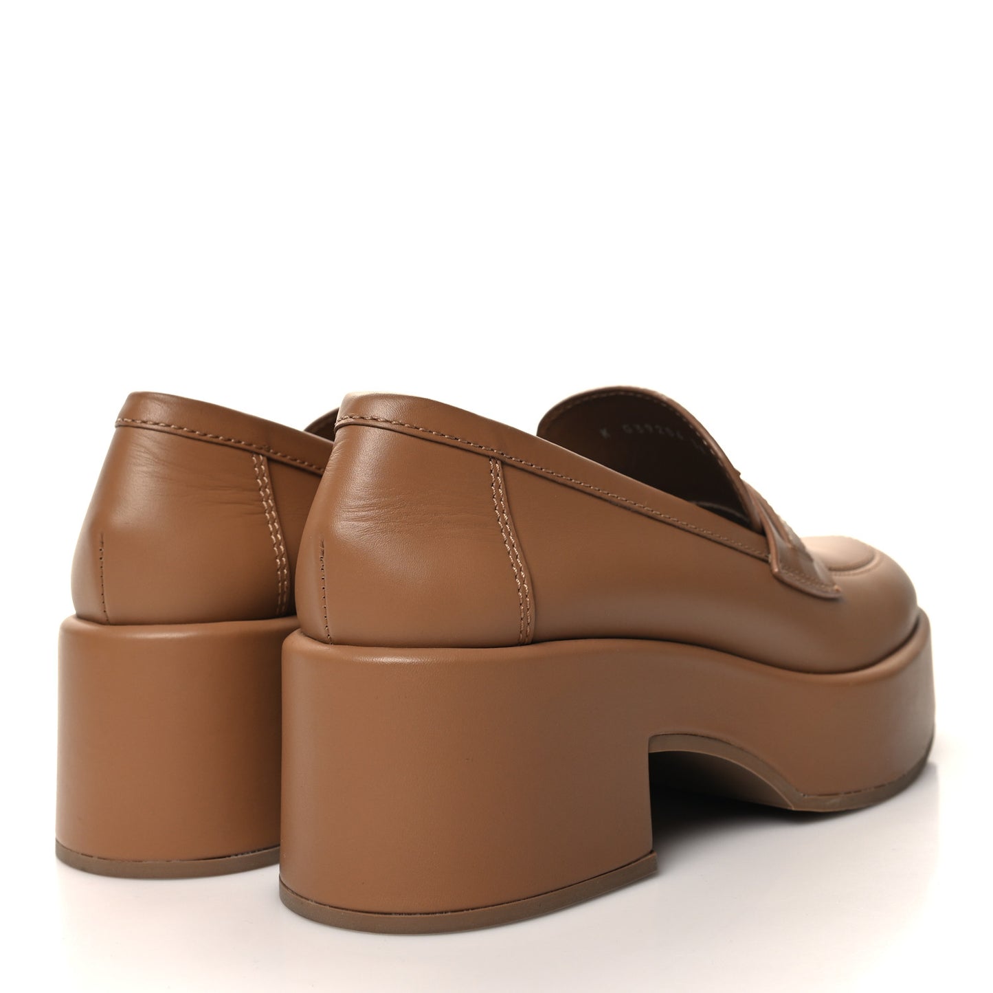 Calfskin CC Platform Loafers 38 Beige