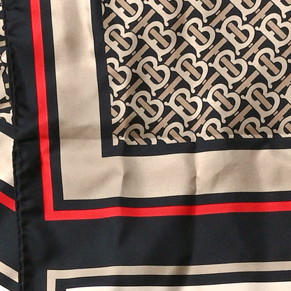 Burberry Silk Monogram Icon Stripe Check Print Scarf Archive Beige 3 of 4