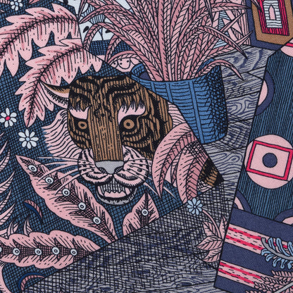 Hermes Cashmere Silk Acte III Scene I La Clairiere Shawl 140 Marine Rose Vif Blue Jean 3 of 7