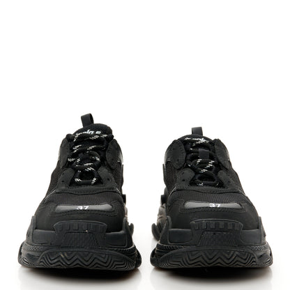Balenciaga Fabric Mesh Womens Triple S Sneakers 37 Black 3 of 9