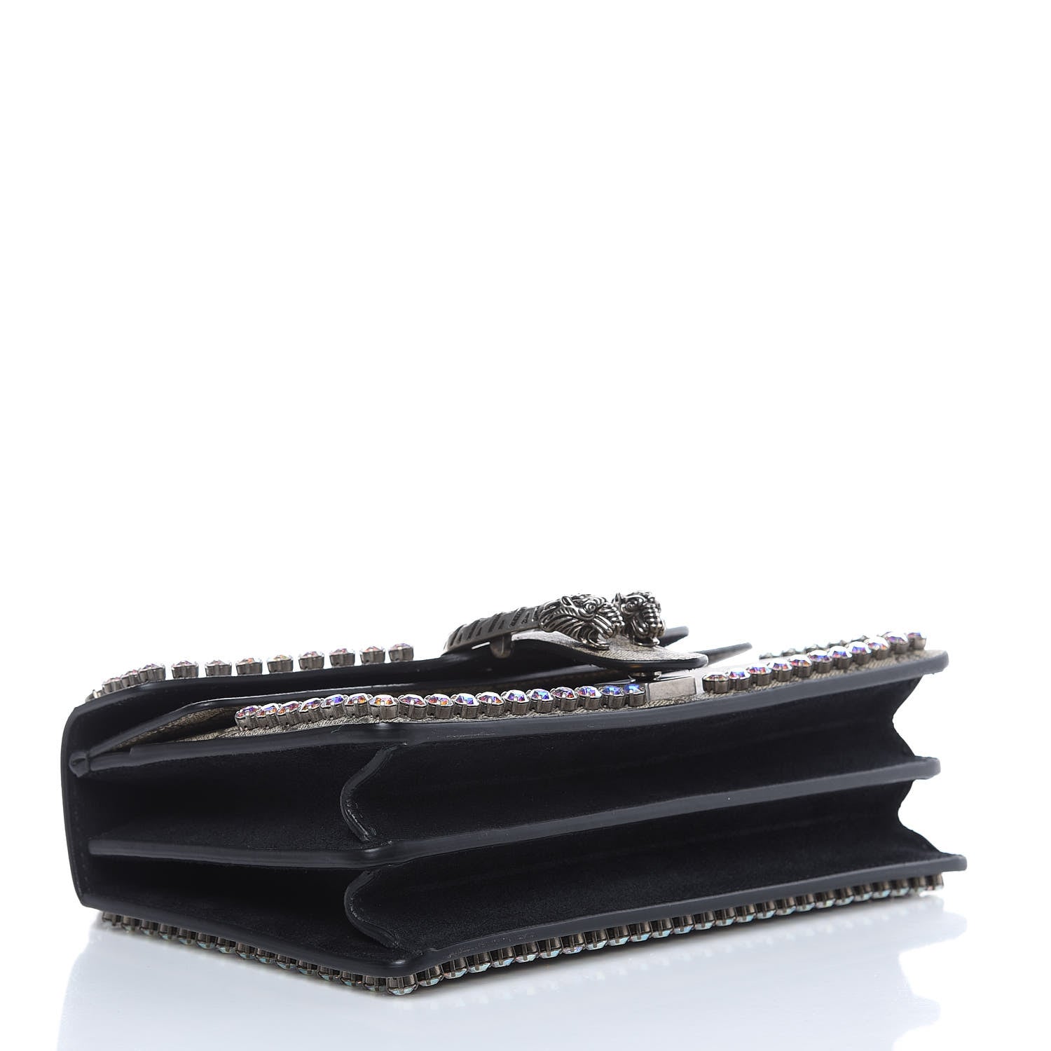 Gucci GG Supreme Monogram Crystal Small Dionysus Shoulder Bag Black 3 of 10