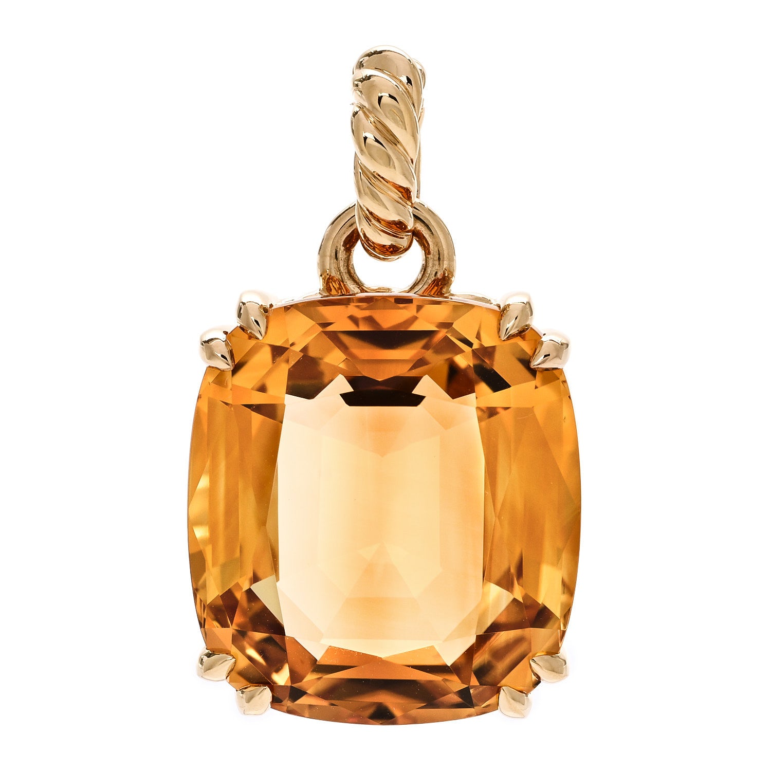 David Yurman 18K Yellow Gold Amethyst 22mm Marbella Pendant 1 of 4