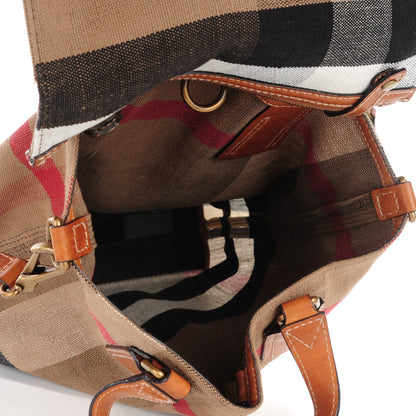Burberry Canvas Mega Check Medium Tottenham Brit Tote Saddle Brown 6 of 9