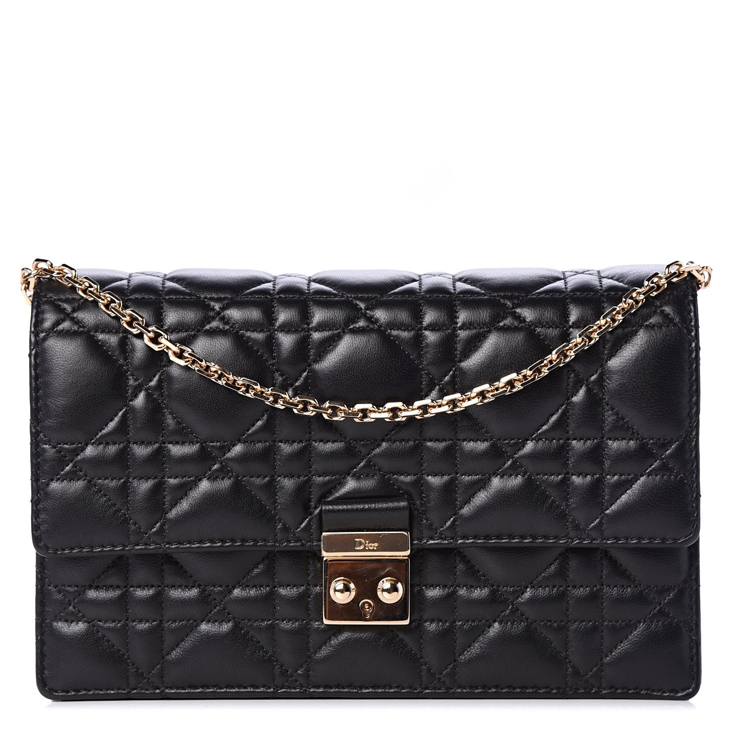 Christian Dior Lambskin Cannage Miss Dior Promenade Pouch Black 1 of 9