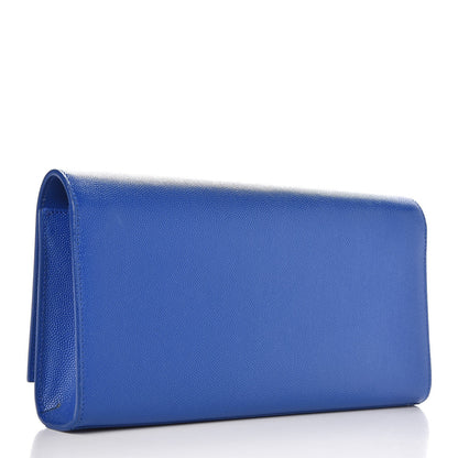 Saint Laurent Grain De Poudre Classic Monogram Cassandre Clutch Royal Blue 3 of 7