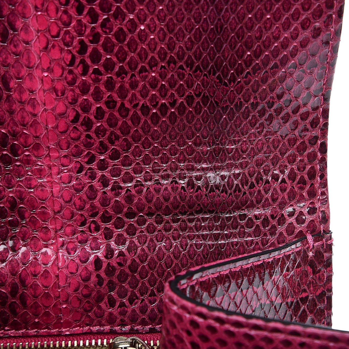 Python Large Glam Lock Rockstud Flap Pop Fuxia