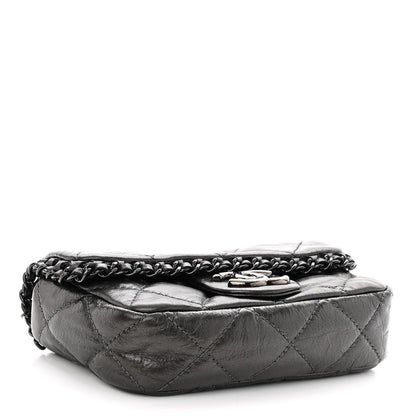 Chanel Metallic Aged Calfskin Mini Chain Me Flap Black 4 of 9