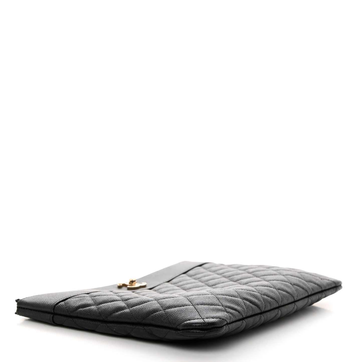 Caviar Quilted Medium Vintage Mademoiselle Cosmetic Case Black