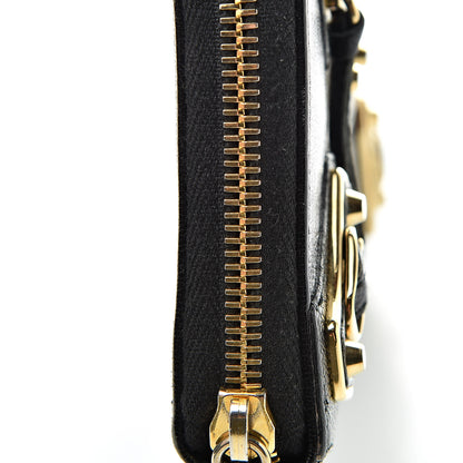 Balenciaga Chevre Gold Metallic Edge Hardware Zip Around Wallet Black 18 of 18