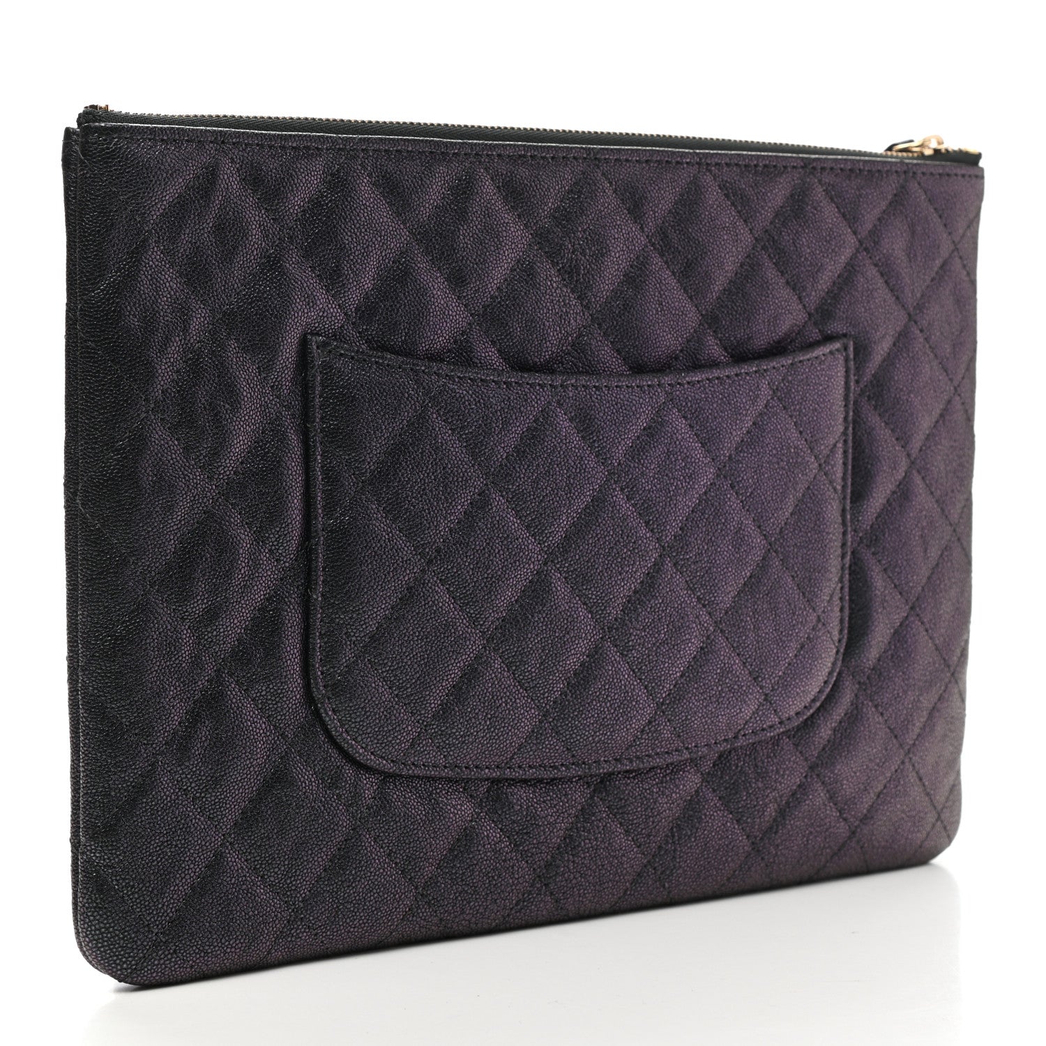 Chanel Iridescent Caviar Medium Night by the C Pouch Clutch Black 2 of 7