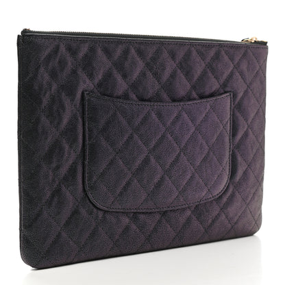 Chanel Iridescent Caviar Medium Night by the C Pouch Clutch Black 2 of 7