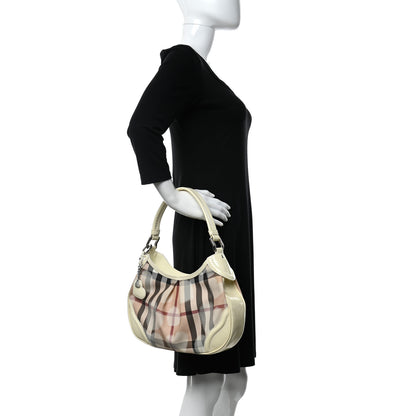 Burberry Patent Supernova Check Hearts Hobo White 2 of 14