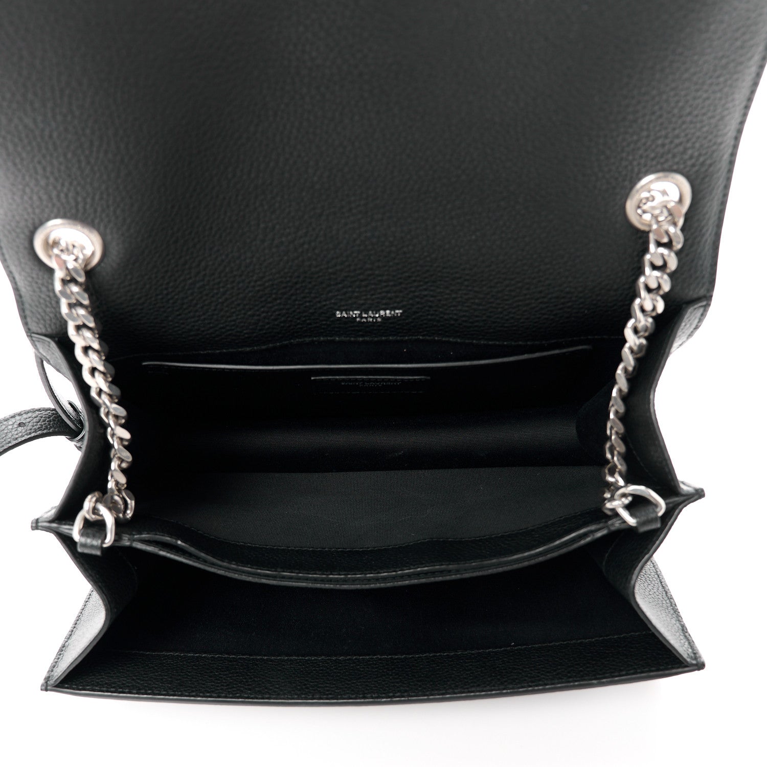 Saint Laurent SAINT LAURENT Grained Calfskin Medium Monogram Sunset Crossbody Black 4 of 11