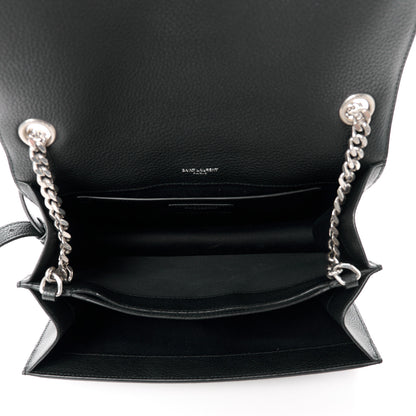 Saint Laurent SAINT LAURENT Grained Calfskin Medium Monogram Sunset Crossbody Black 4 of 11