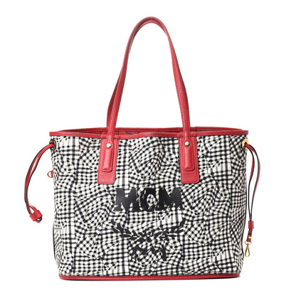 MCM Visetos Medium Liz Reversible Shopper Tote Ruby Red 3 of 16