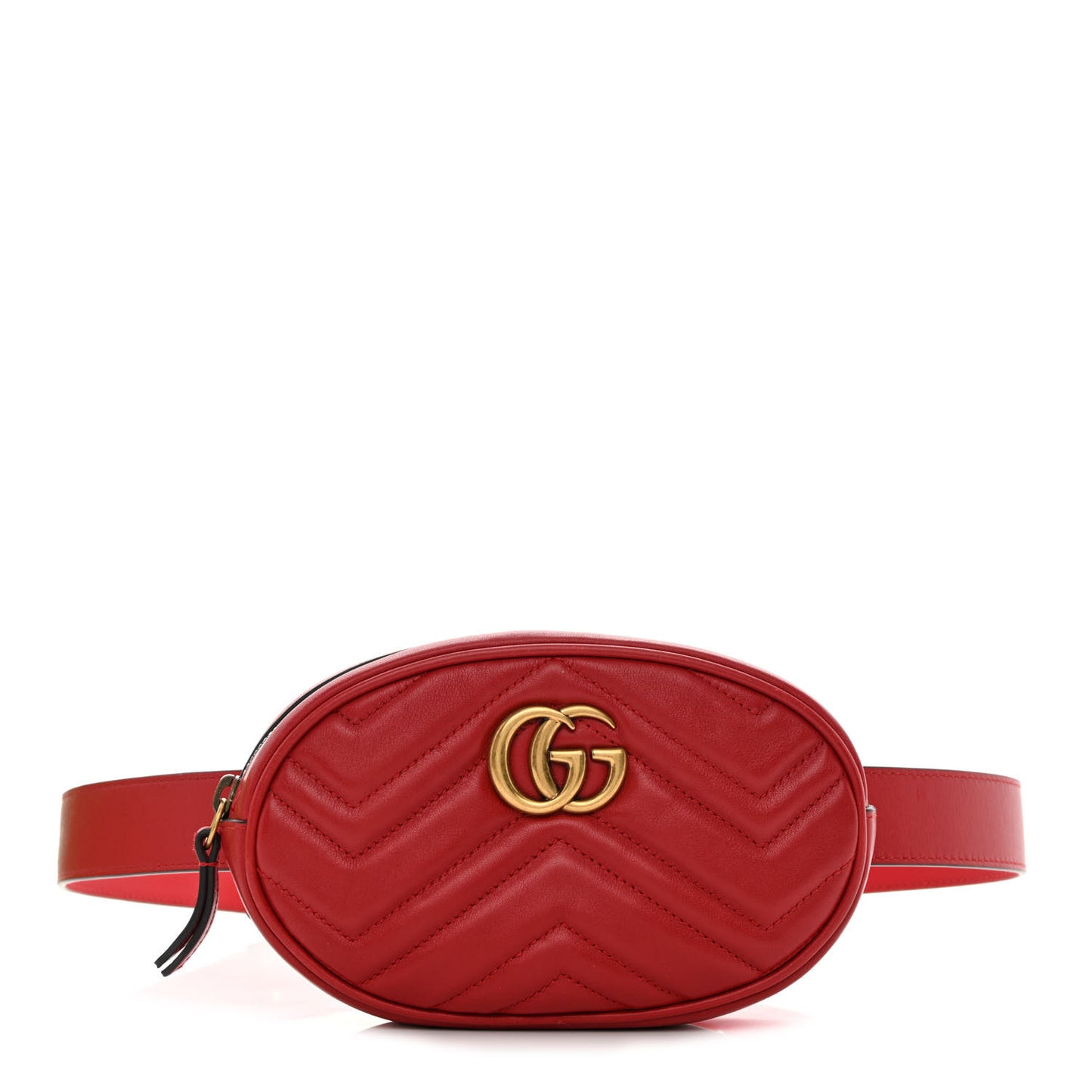 Calfskin Matelasse GG Marmont Belt Bag 85 34 Hibiscus Red