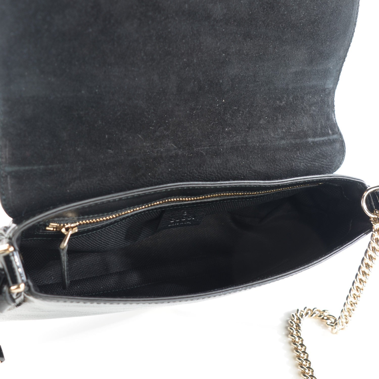 Gucci Patent Medium Soho Flap Crossbody Black 7 of 7