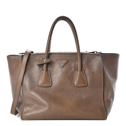 Prada Glace Calf Twin Pocket Tote Bambu 1 of 21