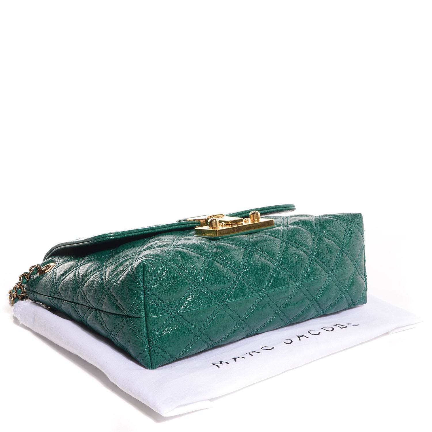 Marc Jacobs Lambskin Baroque Large Single Flap Emerald 4 of 8