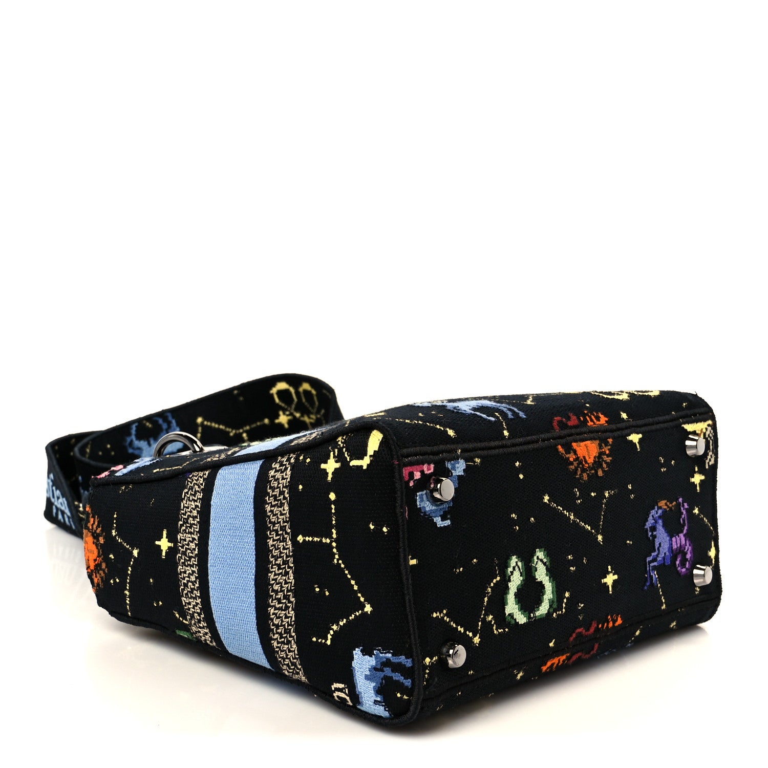 Christian Dior Canvas Pixel Zodiac Embroidered Medium Lady D-Lite Nero Multicolor 4 of 10