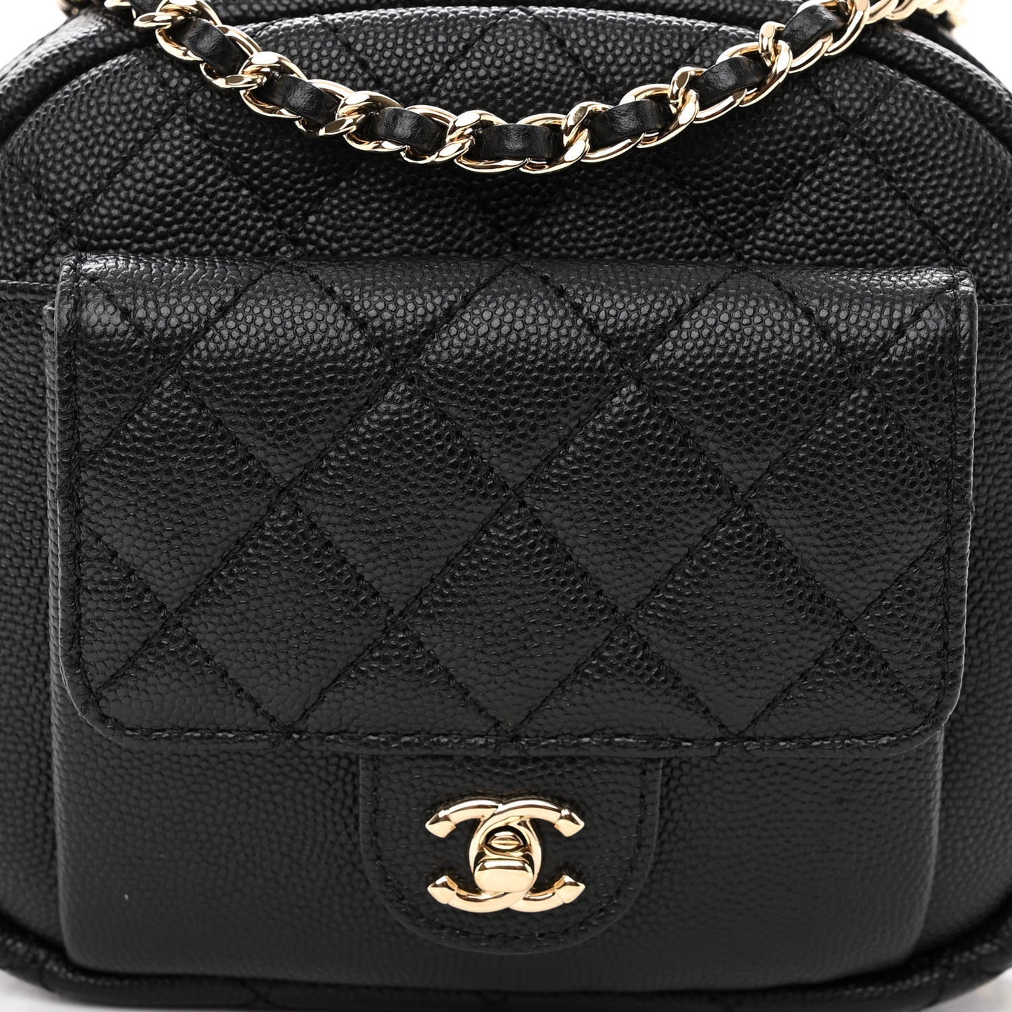 Caviar Quilted CC Day Camera Case Black