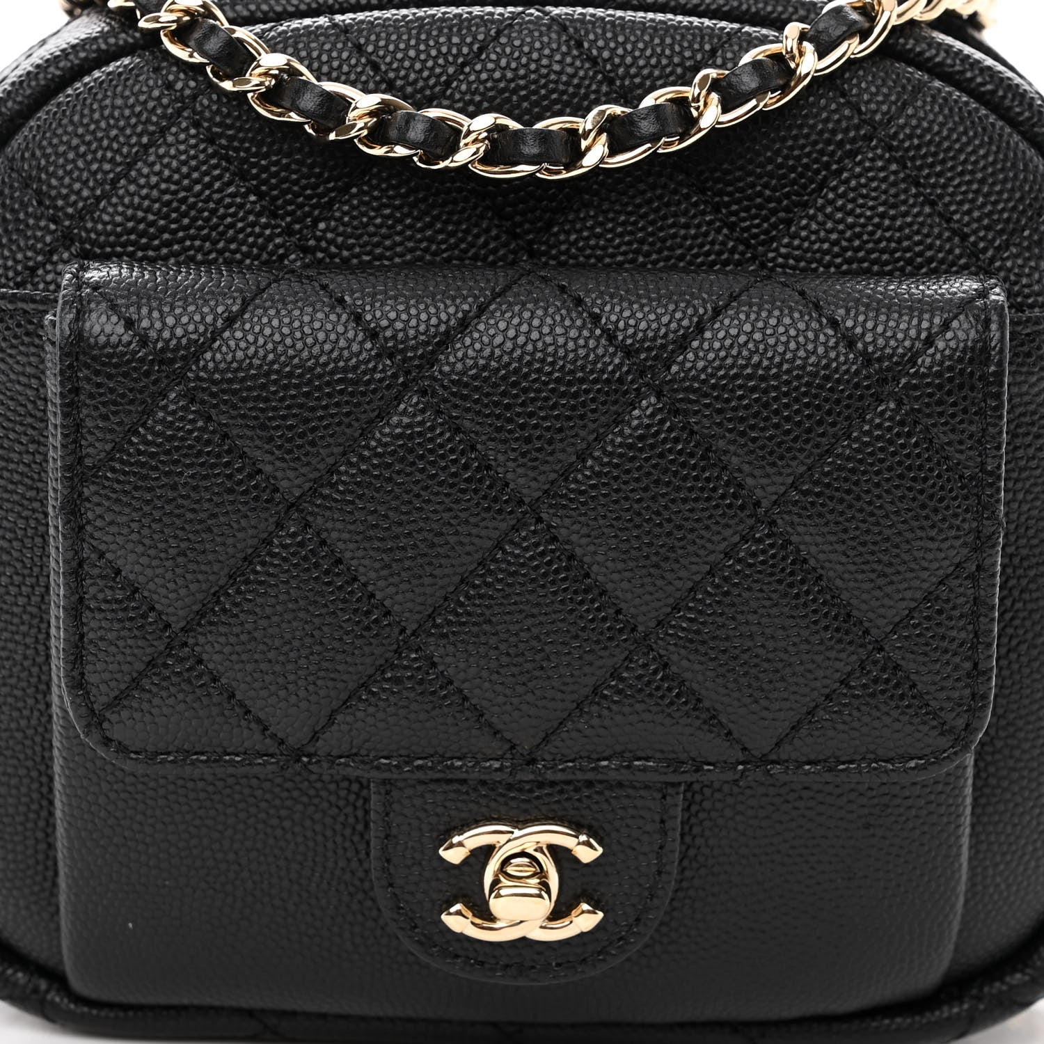 Chanel Caviar Quilted CC Day Camera Case Black 8 of 10