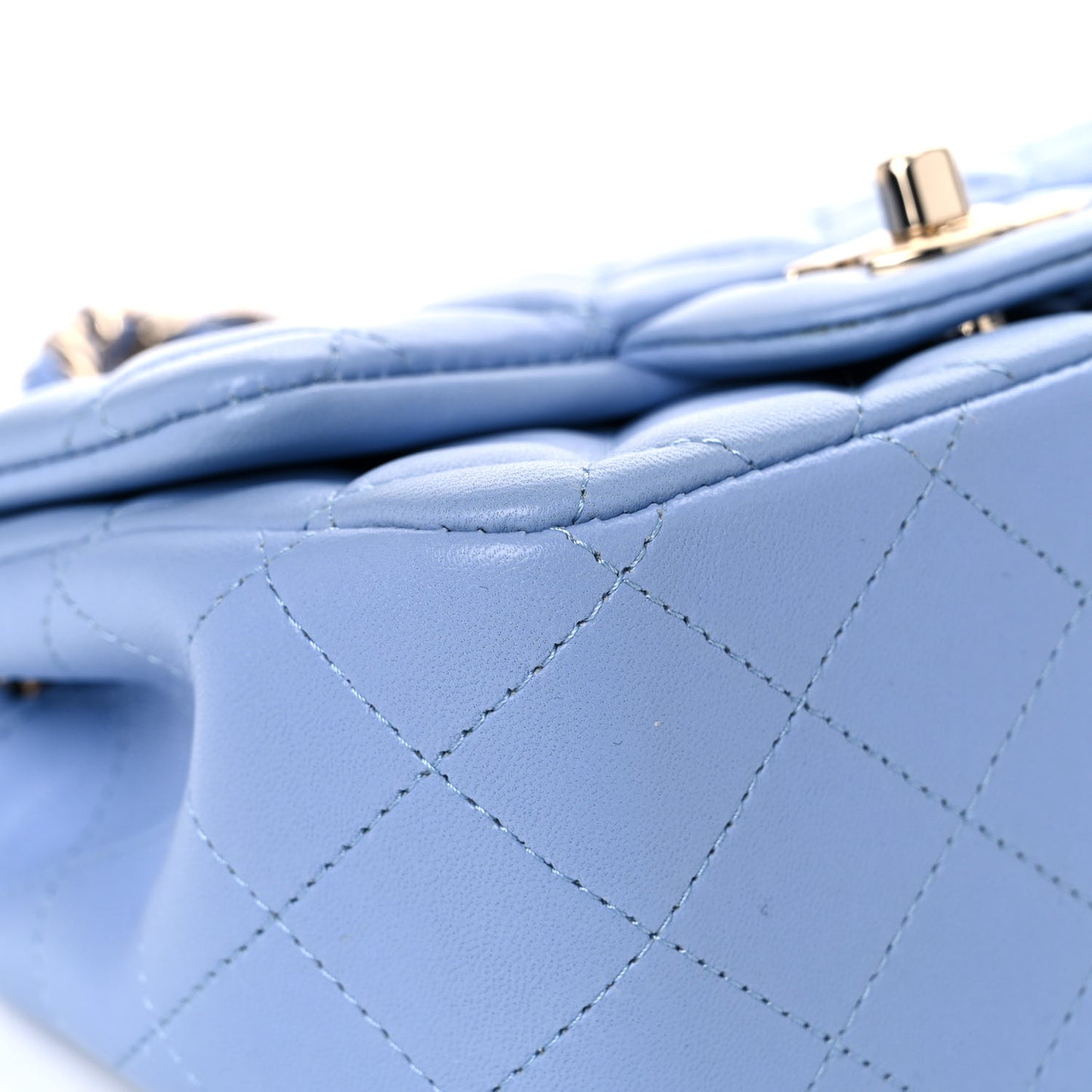 Lambskin Quilted Mini Square Flap Blue
