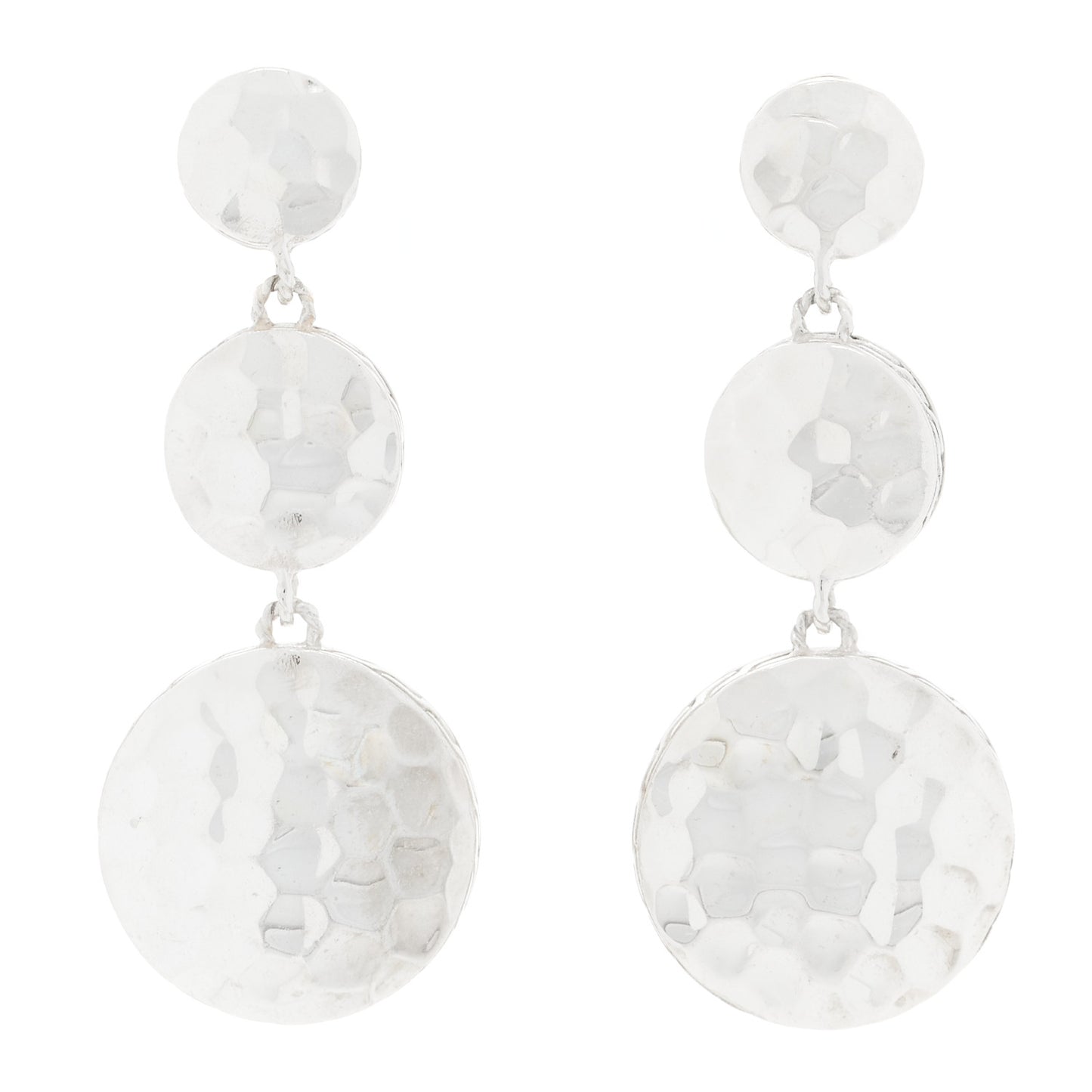 Sterling Silver Palu Triple Circle Drop Earrings