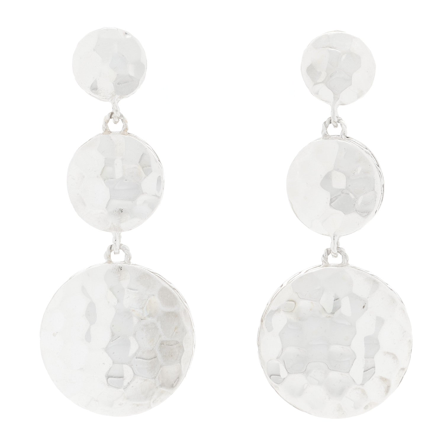 John Hardy Sterling Silver Palu Triple Circle Drop Earrings 1 of 4