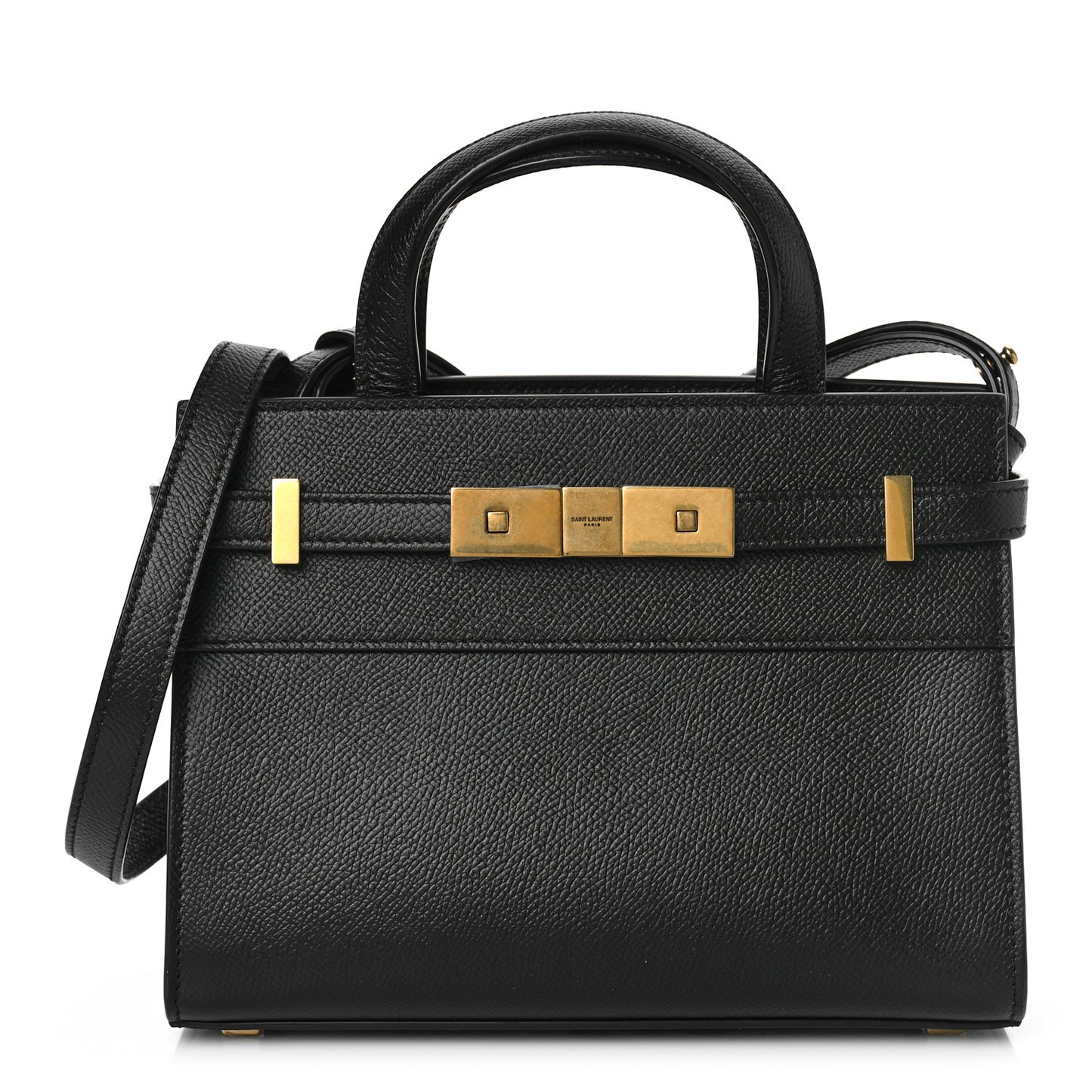 Grained Calfskin Manhattan Nano Shopper Tote Black