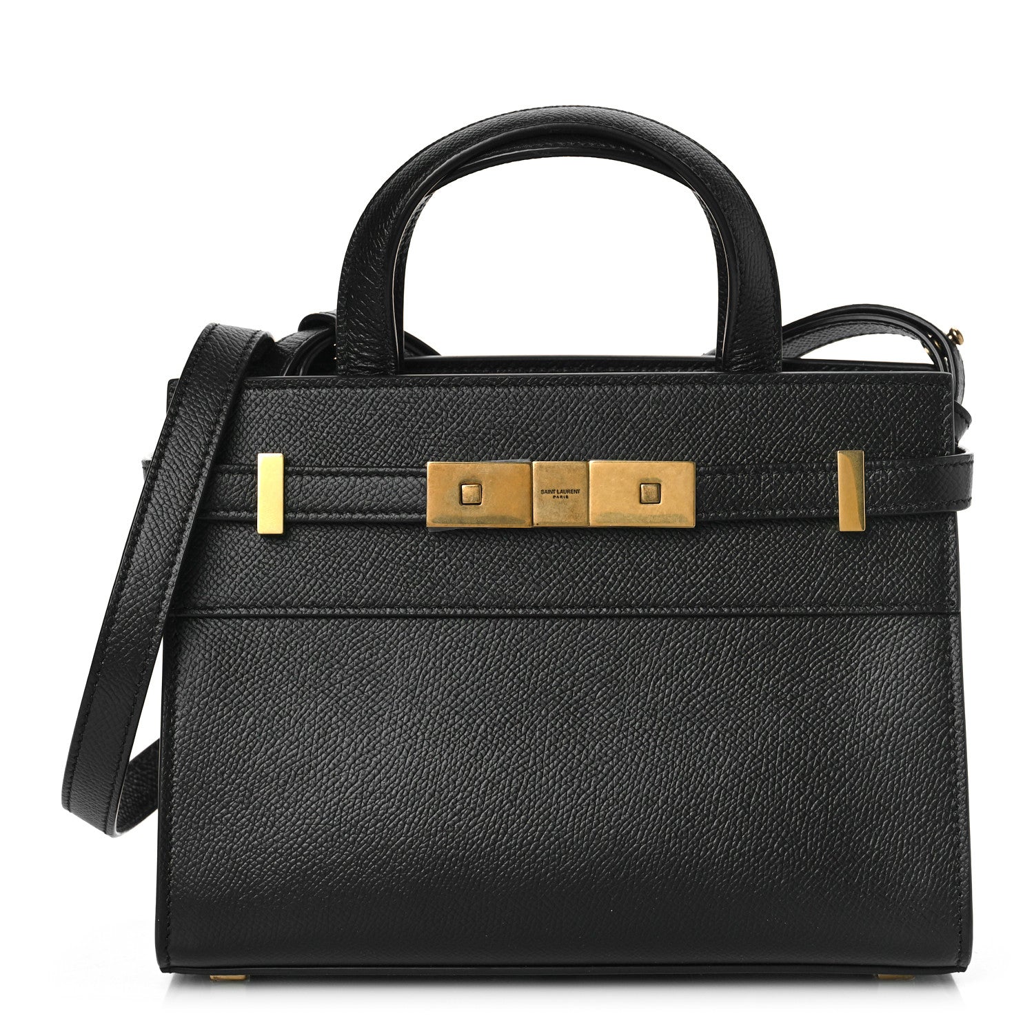 Saint Laurent Grained Calfskin Manhattan Nano Shopper Tote Black 1 of 8