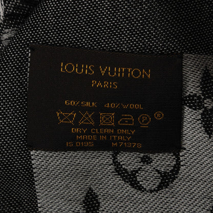 Louis Vuitton Wool Silk Monogram Denim Shawl Black 5 of 5