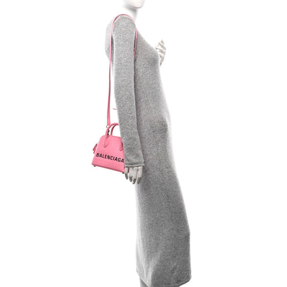 Balenciaga Signature Grained Calfskin Logo XXS Ville Top Handle Bag Rose Bubblegum Black 2 of 9