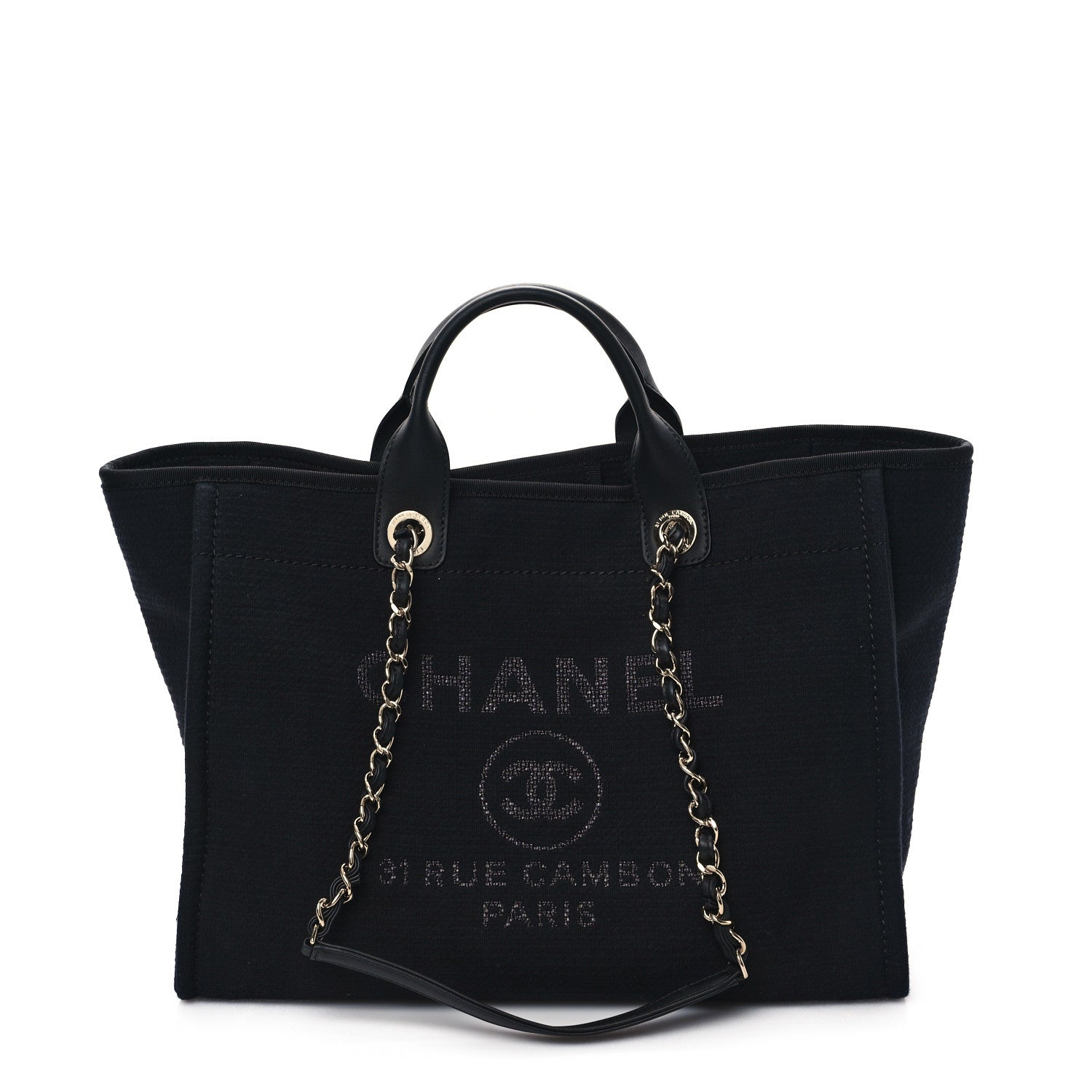 Chanel Mixed Fibers Medium Deauville Tote Black 1 of 12