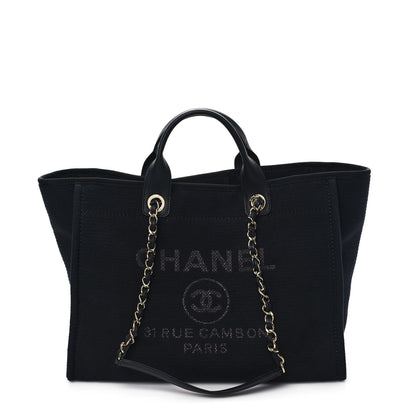 Chanel Mixed Fibers Medium Deauville Tote Black 1 of 12