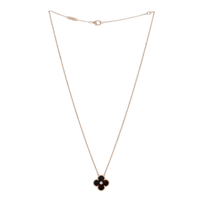 Van Cleef & Arpels 18K Rose Gold Diamond Bulls Eye Vintage Alhambra Pendant Necklace 2 of 4